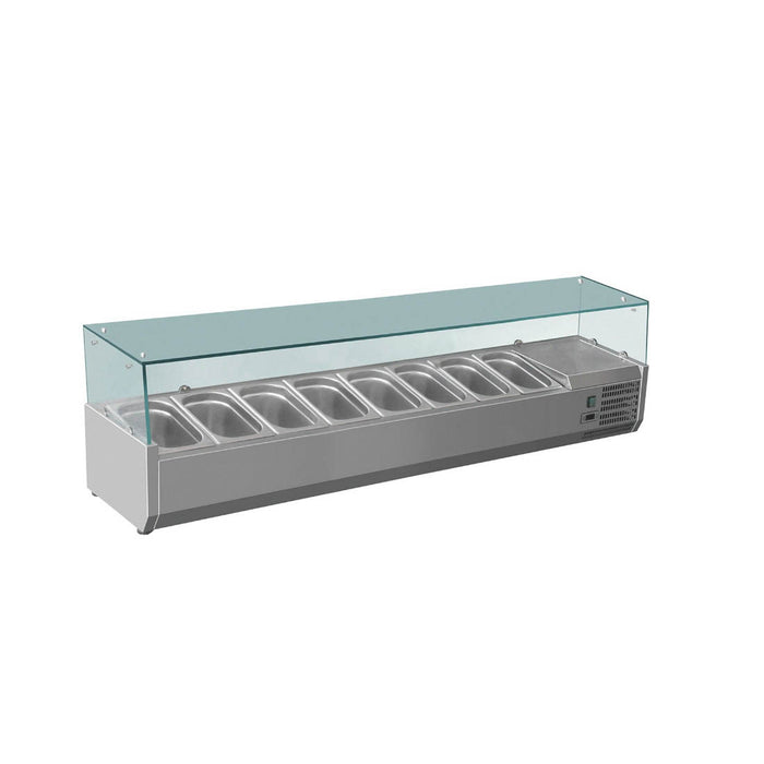 FED-X XVRX1800/380 - Countertop Salad Bar with Glass Canopy 8 x GN 1/3 1800mm