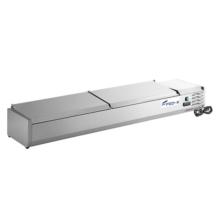 FED-X XVRX1800/380S - Countertop Salad Bar with Stainless Steel Lids 8 x GN 1/3 1800mm - image 4