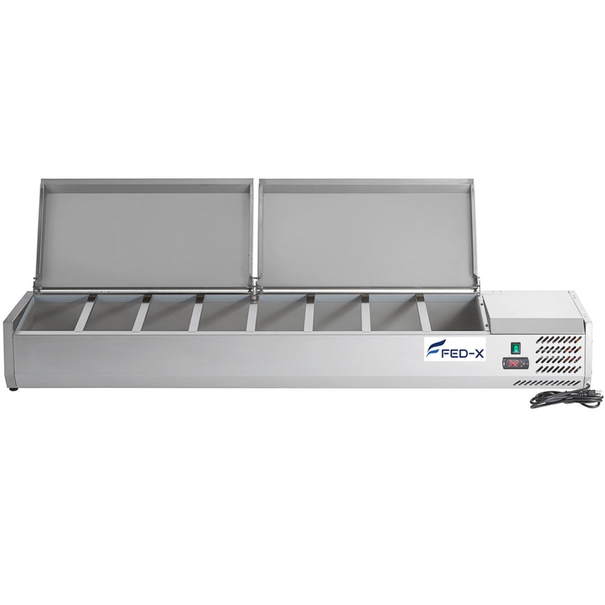 FED-X XVRX2000/380S - Countertop Salad Bar with Stainless Steel Lids 9 x GN 1/3 2000mm - image 4