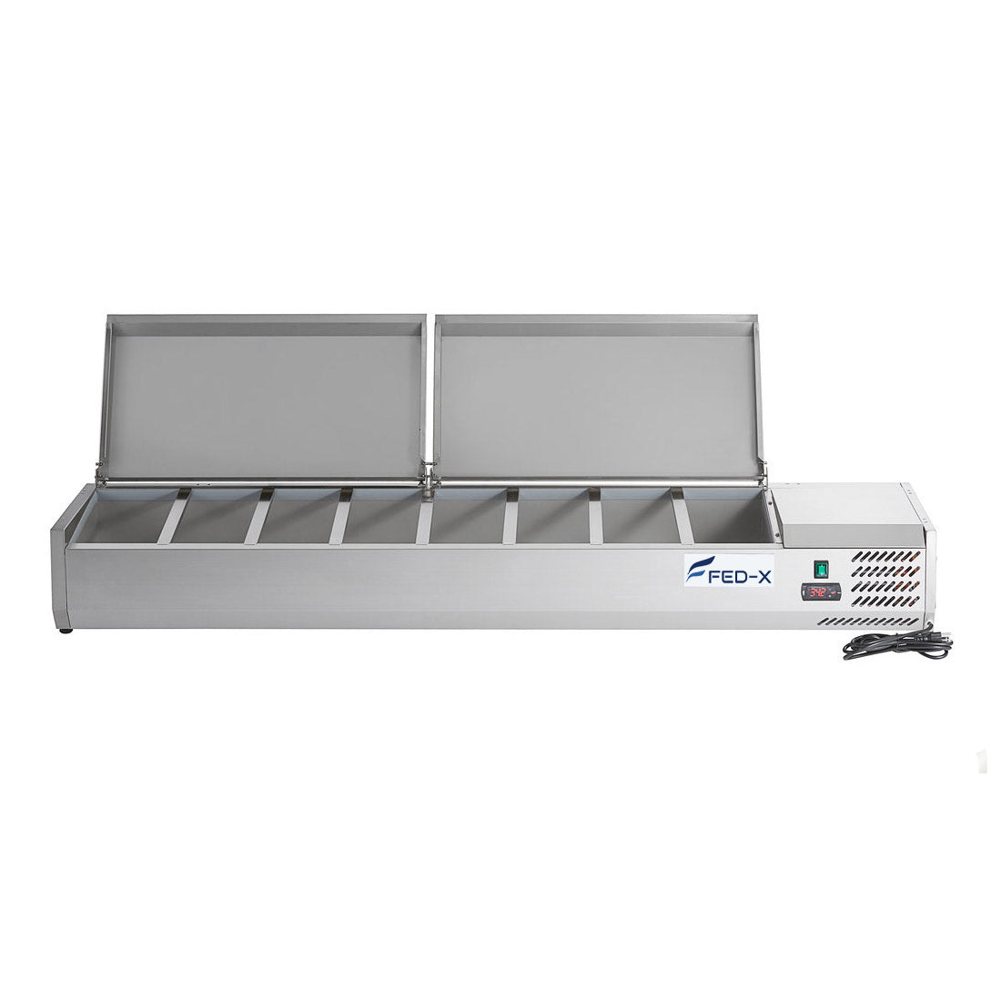FED-X XVRX1800/380S - Countertop Salad Bar with Stainless Steel Lids 8 x GN 1/3 1800mm - image 2