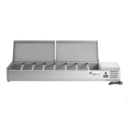 FED-X XVRX1800/380S - Countertop Salad Bar with Stainless Steel Lids 8 x GN 1/3 1800mm - image 2