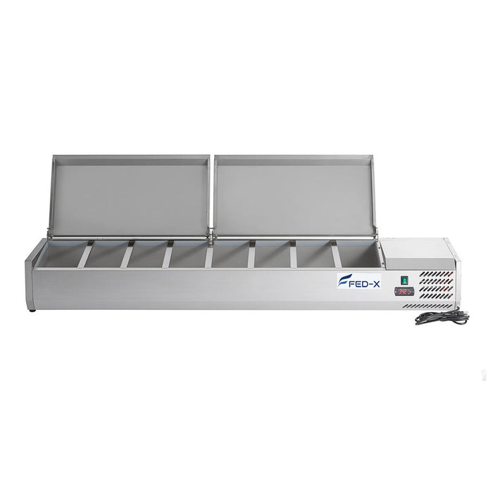 FED-X XVRX1800/380S - Countertop Salad Bar with Stainless Steel Lids 8 x GN 1/3 1800mm - image 2