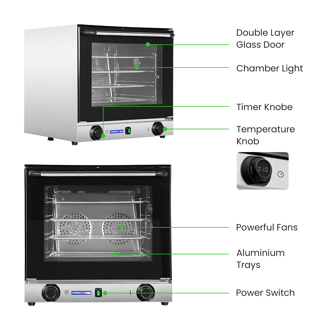 ConvectMax YXD-1DI - Compact Digital 4 Tray Convection Oven, 10A - image 3