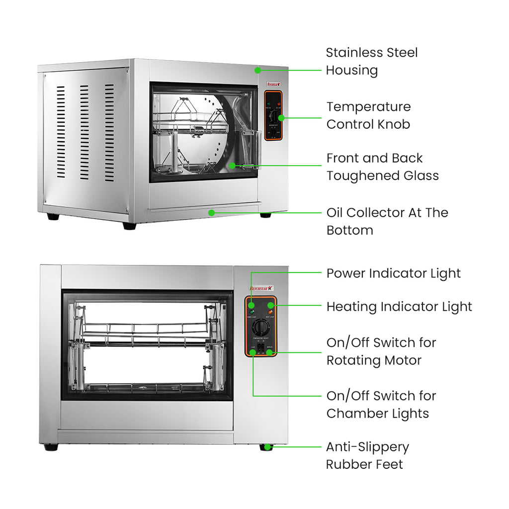 Benchstar YXD-266E - Electric Basket Chicken Rotisserie, 8 to 12 Birds - image 3