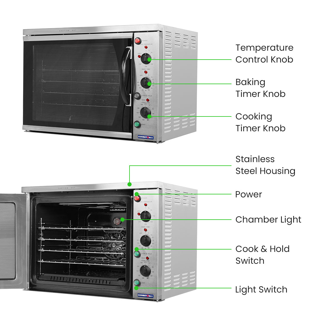 ConvectMax YXD-6A - 4 x GN 1/1 Convection Oven with Grill, 10A - image 3
