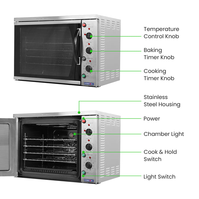 ConvectMax YXD-6A - 4 x GN 1/1 Convection Oven with Grill, 10A - image 3