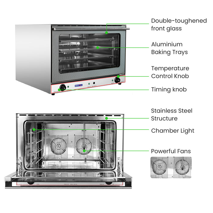 ConvectMax YXD-8AE - 4 Tray 600x400 Convection Oven with Steam - image 4