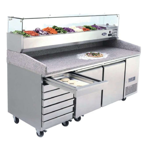 Atosa EPF3480 - 2 Door Refrigerated Pizza Table with Drawers