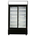 Crusader CCE1130SBLK - Double Sliding Glass Door Display Fridge Black