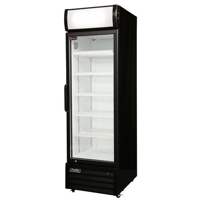 Crusader CCE605BLK - Single Glass Door Display Fridge Black