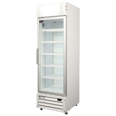 Crusader CCE605 - Single Glass Door Display Fridge White